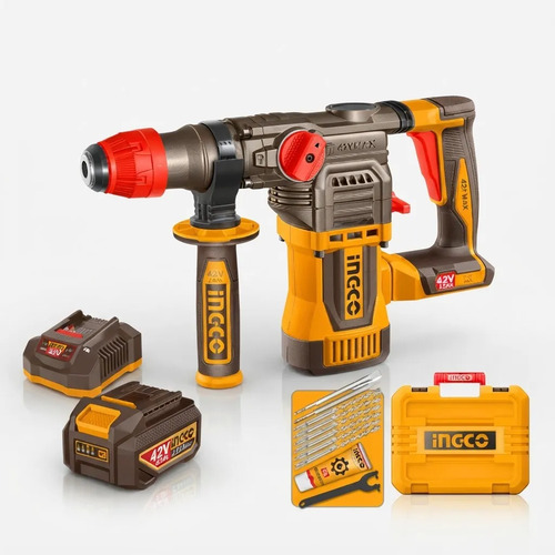 Rotomartillo 42v 28mm 1-1/8 4.5j Acc Ingco Crhli42288 Amarillo 50hz/60hz - Imagen 2