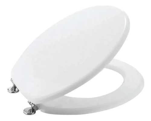 Asiento Tapa De Inodoro Water Universal Blanca Madera Blanco Blanco - Imagen 4