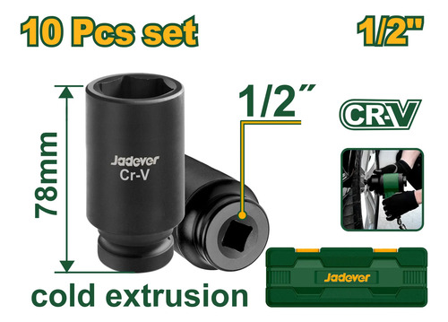 Set 10 Dados De Impacto Profundo Jadever Jdms2d02 Negro - Imagen 3