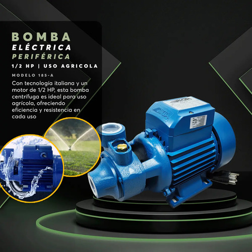 Kit Bomba Eléctrica Periférica 1/2hp + Presurizador De Agua Azul - Imagen 3