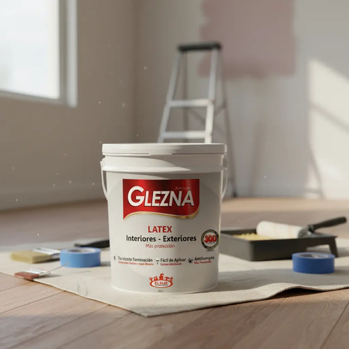 Pintura Latex Interior Exterior 18lts Glezna Antihongos Blanco Mate